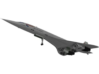 Concorde British Airways 3D Model preview