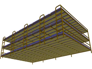 Hostel Bed 3D Model preview