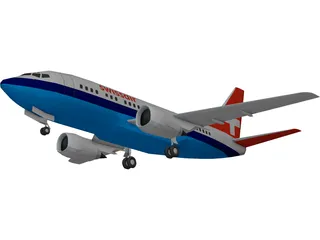 Boeing 737 Swiss Air 3D Model preview