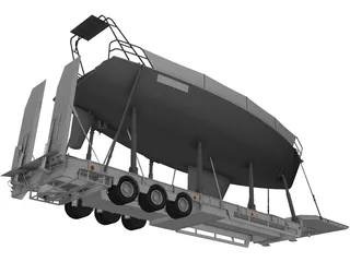 Trailer Boat 3D Model preview