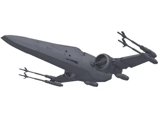 Star Wars T-70 X-Wing Star Figher 3D Model preview