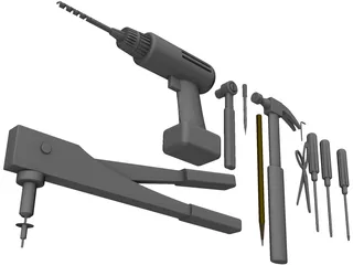 Hand Tools Collection 3D Model preview