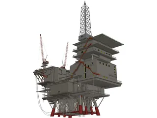 Offshore Rig 3D Model preview