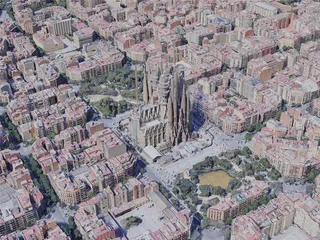 Barcelona City, Spain (2019) 3D Model preview