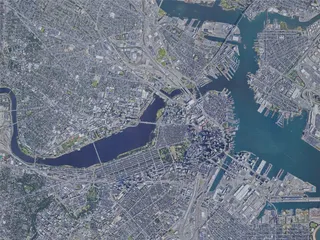Boston City, MA, USA (2019) 3D Model preview