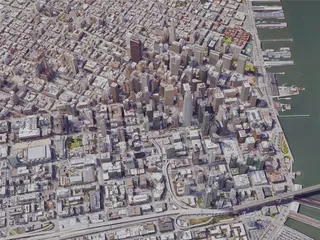 San Francisco City Downtown, CA, USA (2019) 3D Model preview