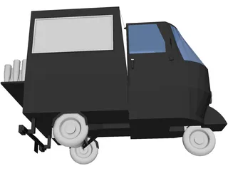 Piaggio Ape 50 Coffee Truck 3D Model preview