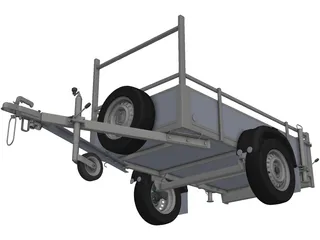 Small Load Trailer 3D Model preview