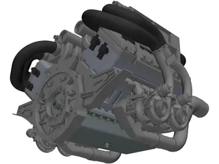 Bugatti Veyron W16 Engine 3D Model preview