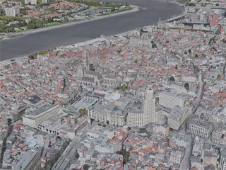 Antwerp City, Belgium (2019) 3D Model preview