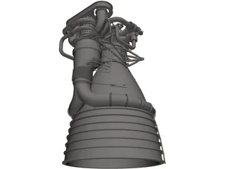 Saturn V F1 Rocket Engine 3D Model preview