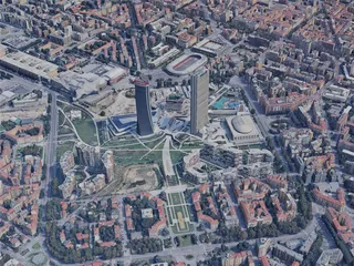 Milan City, Italy (2019) 3D Model preview