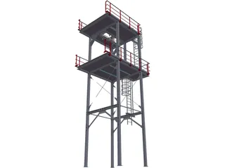 Stairtower 2 Levels 3D Model preview