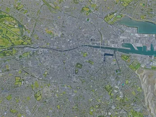 Dublin City, Ireland (2019) 3D Model preview