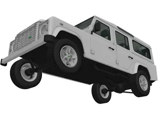 Land Rover Defender 110 Station Wagon (2011) 3D Model preview