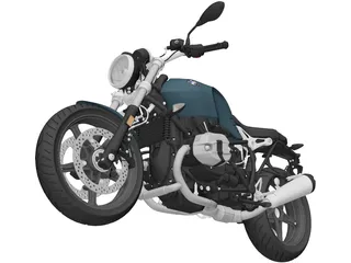 BMW R nineT Pure (2018) 3D Model preview