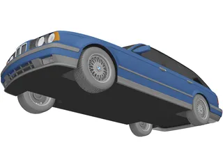 BMW 5-Series E34 Touring (1991) 3D Model preview