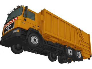 Man F-2000 Garbage Truck (1990) 3D Model preview