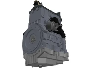 3 Cylinder Engine 3D Model preview
