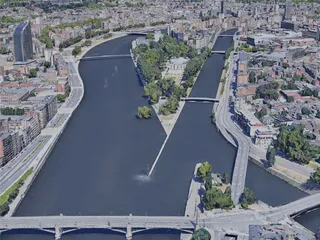 Liege City, Belgium (2019) 3D Model preview