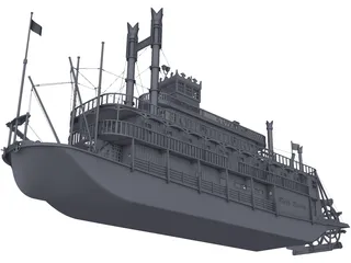 Steam Ship 3D Model preview