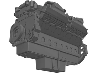 Cummins QSK60 V16 Engine 3D Model preview