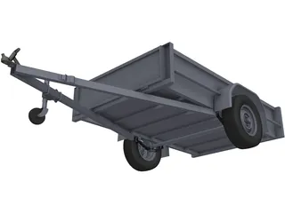 Box Trailer 7x5ft 3D Model preview
