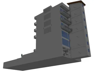 Offices and Apartments 5 Story 3D Model preview