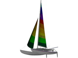 Hobie 16 Racing Catamaran 3D Model preview