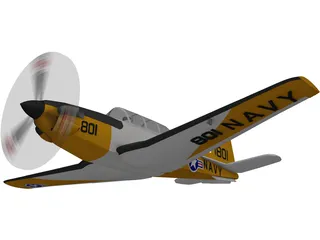 Beechcraft T-34C Turbo Mentor 3D Model preview