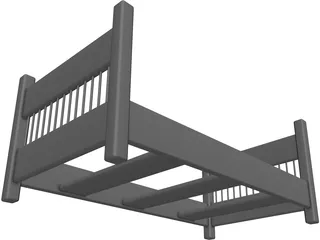 Bed Frame 3D Model preview