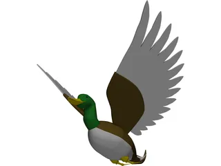 Duck Flying 3D Model preview