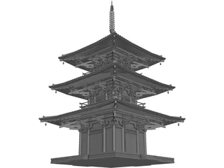 Japanese Tower 3D Model preview