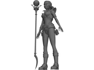 Elf Witch 3D Model preview