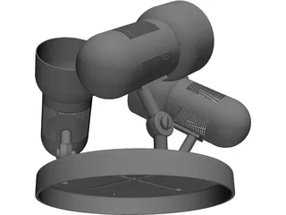 Triple Lamp Fixture 3D Model preview