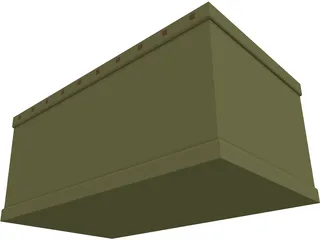 Wooden Chest 3D Model preview