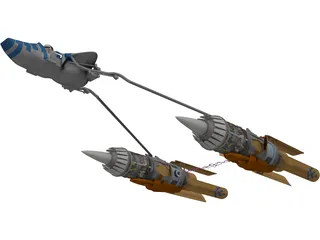 Star Wars Anakin Pod Racer 3D Model preview