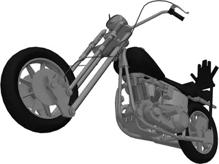 Custom Chopper 3D Model preview
