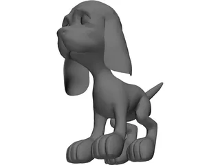 Cartoon Puppy 3D Model preview