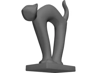 Abstract Cat Statue 3D Model preview