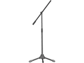 Metal Microphone Stand With Boom 3D Model preview