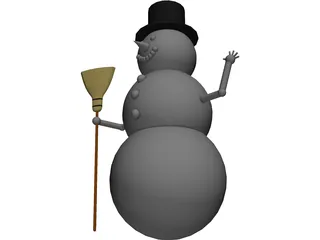 Waving Snowman 3D Model preview