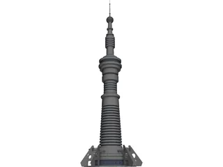 Futuristic Radio Tower 3D Model preview