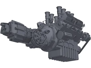 Jaguar XJ13 Engine and Gearbox 3D Model preview