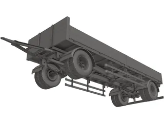 Truck Trailer 3D Model preview