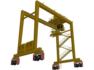 RTG Container Port Crane 3D Model preview