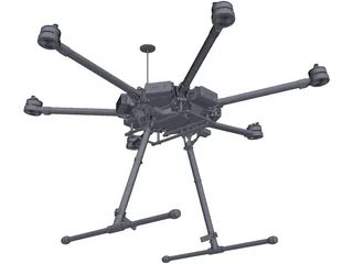 DJI M600 Drone 3D Model preview