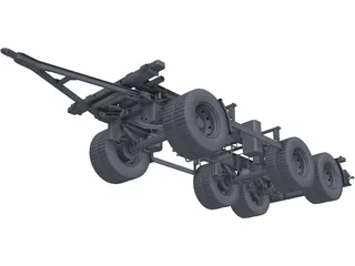 3 Axle Trailer 3D Model preview