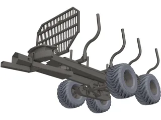Logging Trailer 3D Model preview