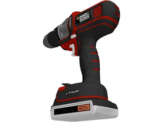 Drill Black and Decker 3D Model preview